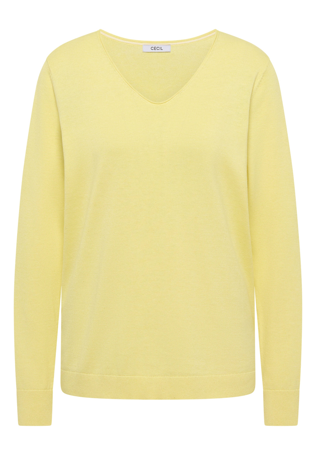 NOS_Basic V-Neck Pullover, iced yellow melange 17387 Bild 1