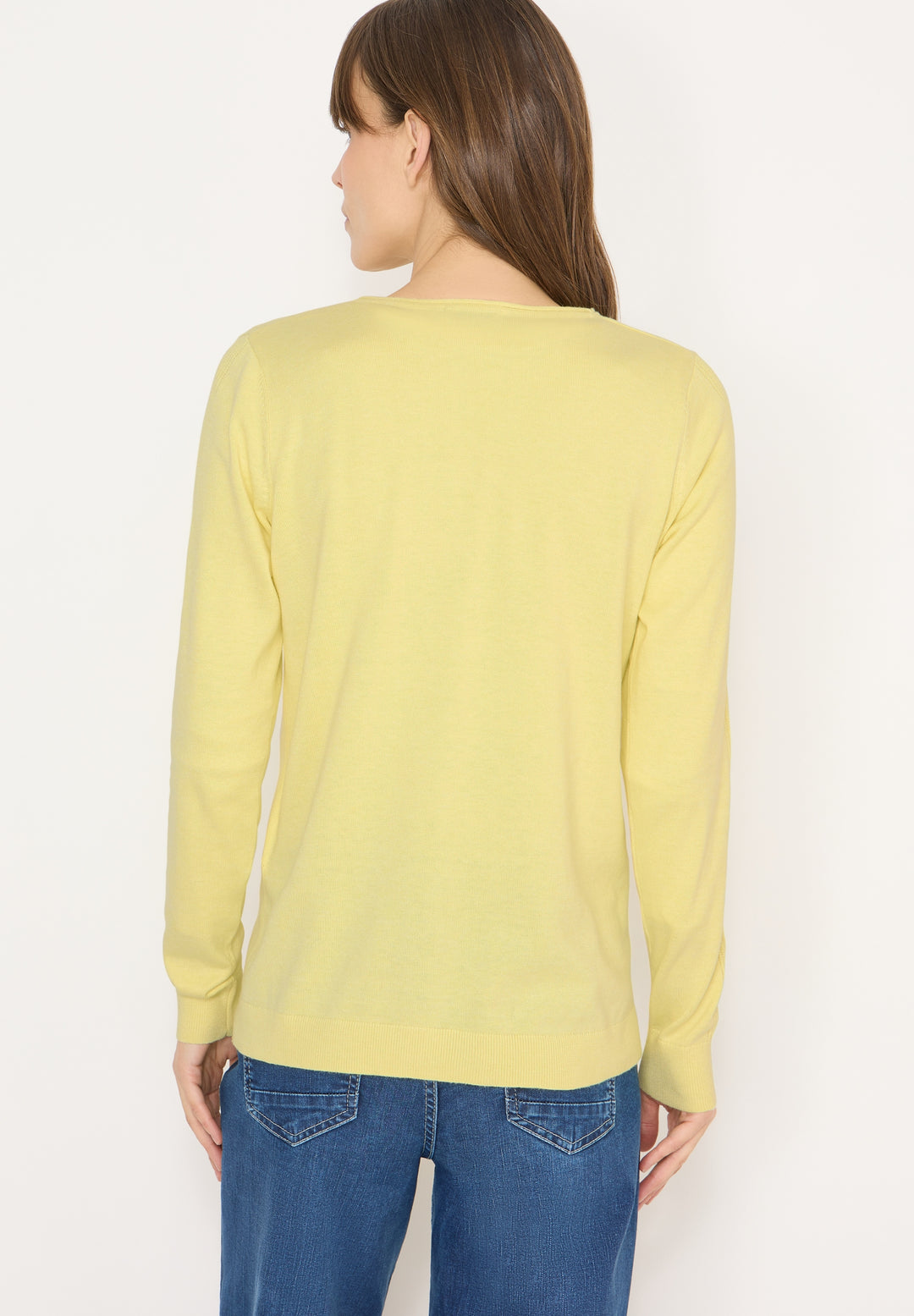 NOS_Basic V-Neck Pullover, iced yellow melange 17387 Bild 4