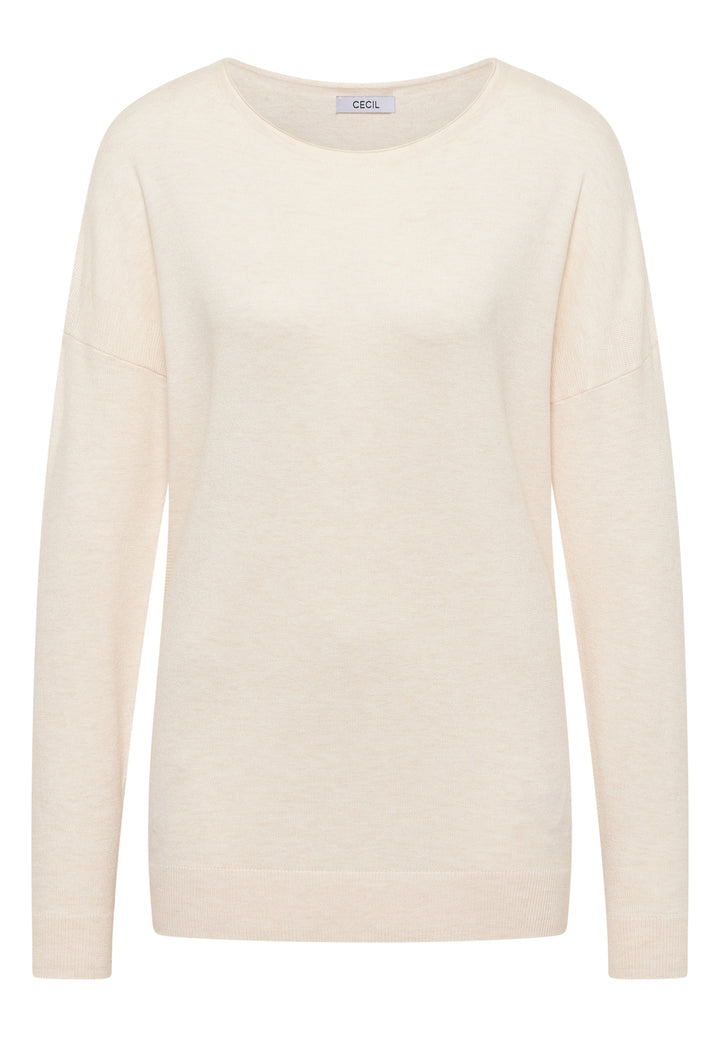 NOS_Cosy Boatneck structure de, oat milk beige melange 16835 Bild 1