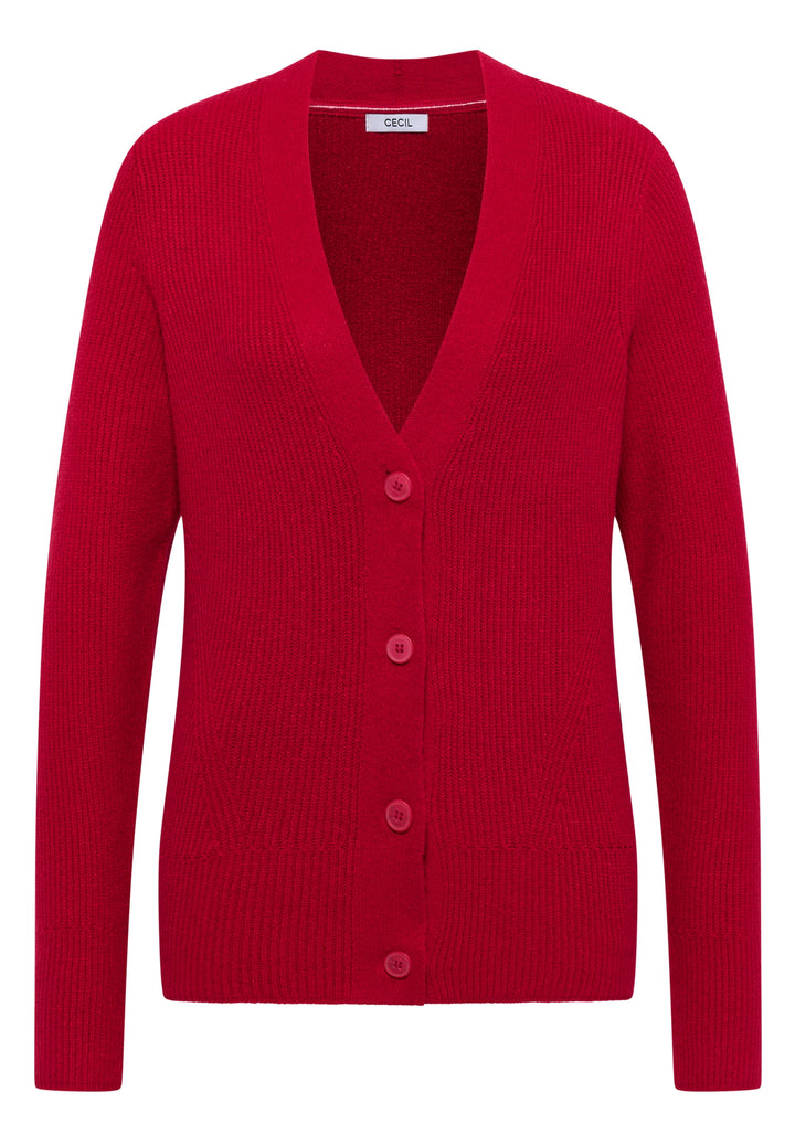 NOS_Cosy rib-mix Cardigan, beaujolais red 16710 Bild 1