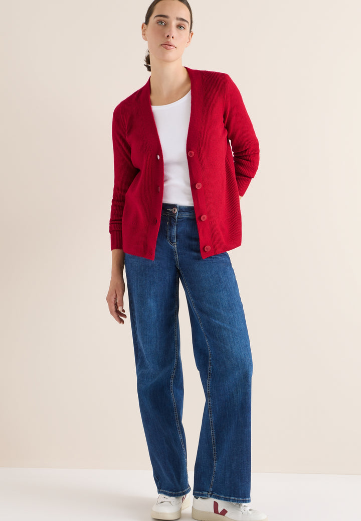 NOS_Cosy rib-mix Cardigan, beaujolais red 16710 Bild 7