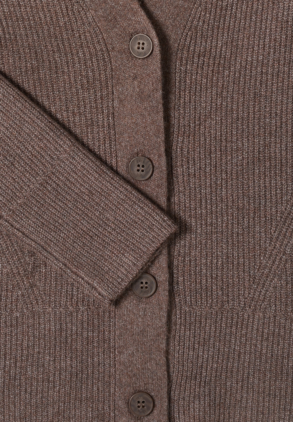 NOS_Cosy rib-mix Cardigan, mushroom taupe melange 16963 Bild 2