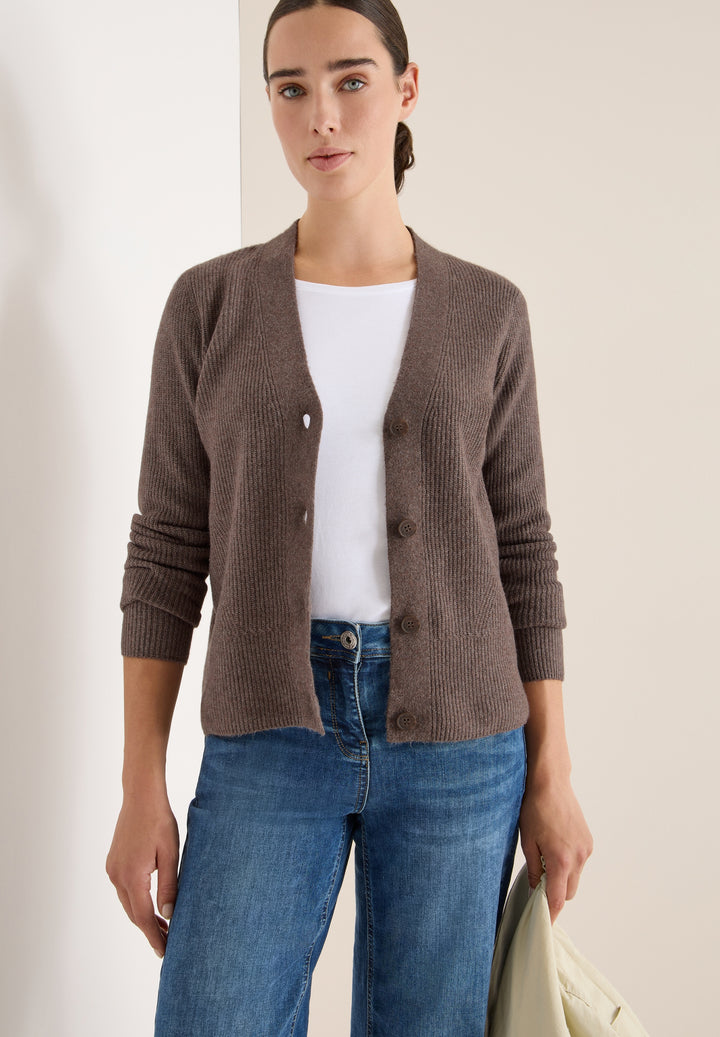 NOS_Cosy rib-mix Cardigan, mushroom taupe melange 16963 Bild 5