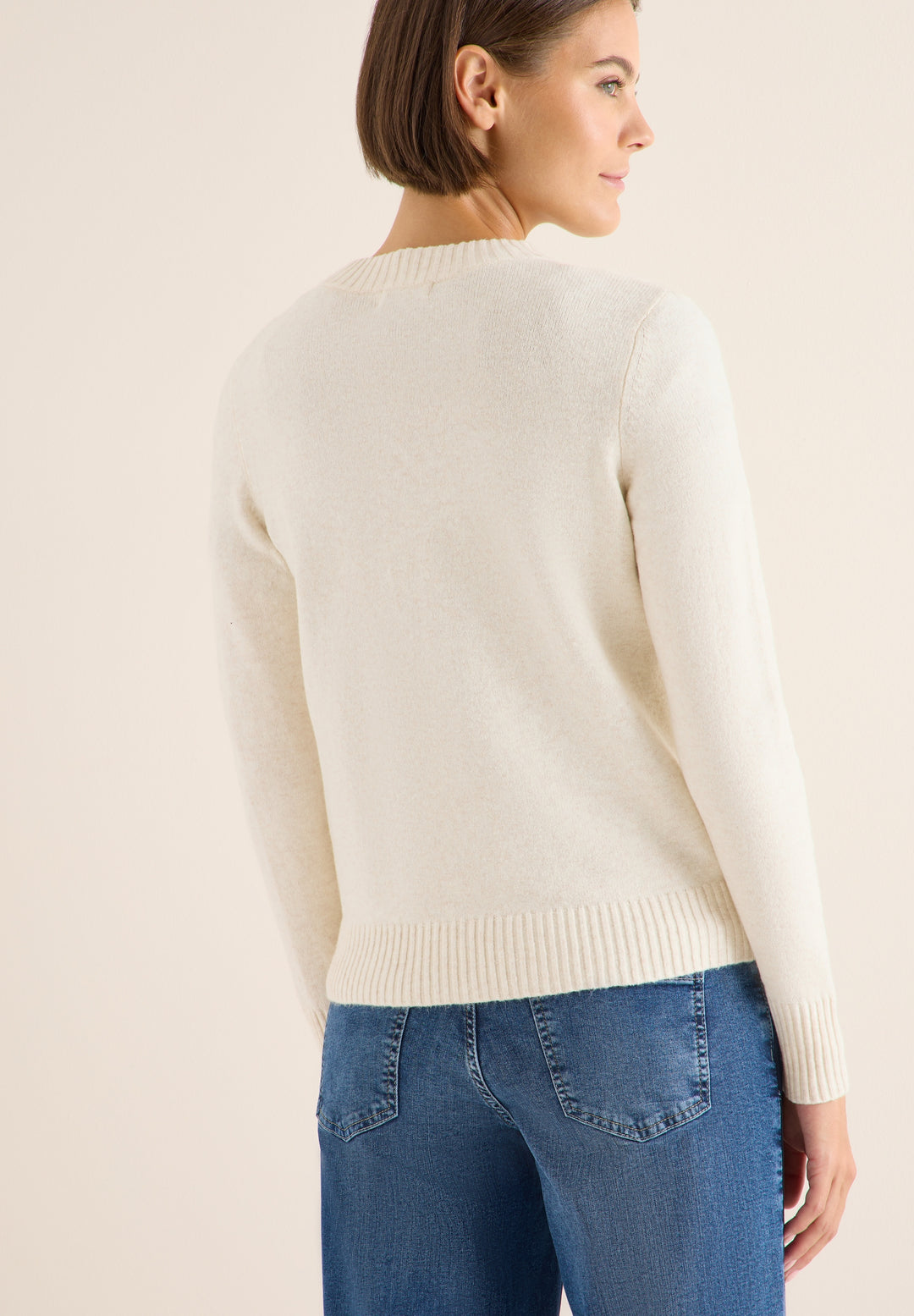 NOS_Cosy Zipper cardigan, oat milk beige melange 16835 Bild 4