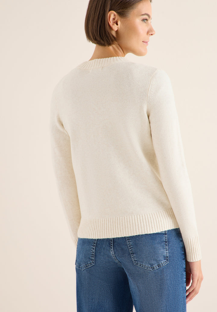 NOS_Cosy Zipper cardigan, oat milk beige melange 16835 Bild 4