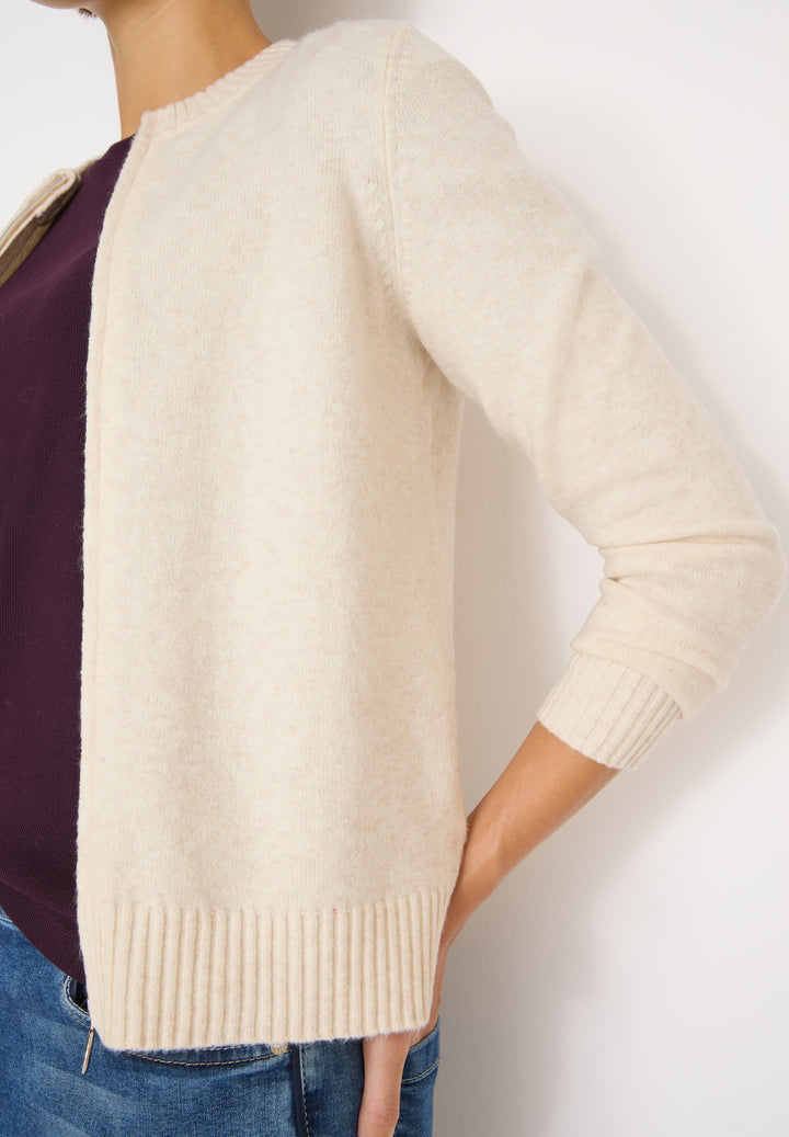 NOS_Cosy Zipper cardigan, oat milk beige melange 16835 Bild 6