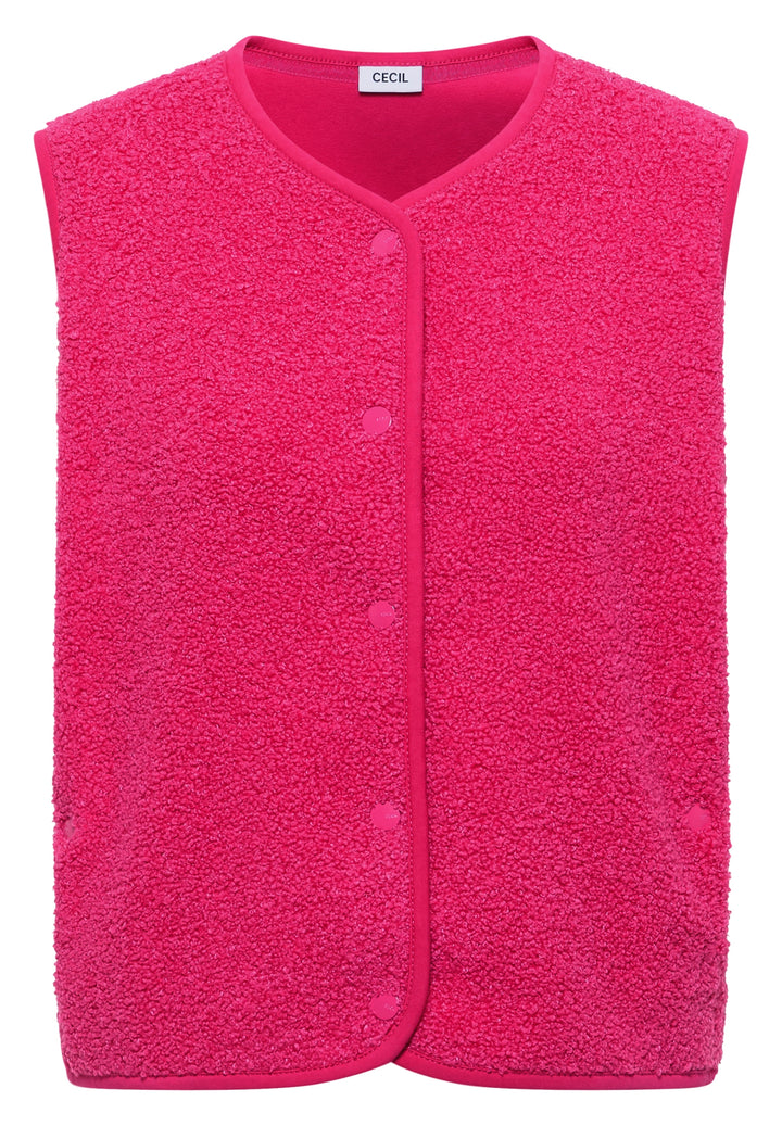 NOS Curly Fake Wool Vest, beetroot pink 17492 Bild 1