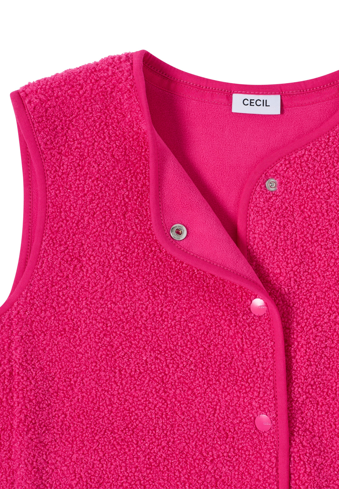 NOS Curly Fake Wool Vest, beetroot pink 17492 Bild 2