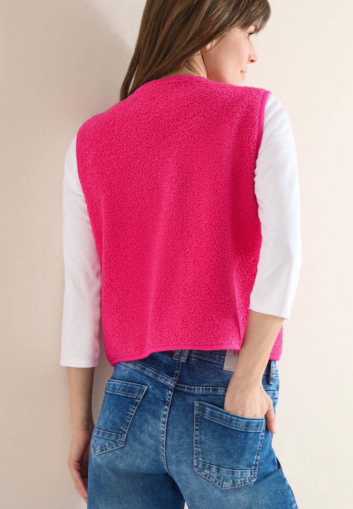 NOS Curly Fake Wool Vest, beetroot pink 17492 Bild 4