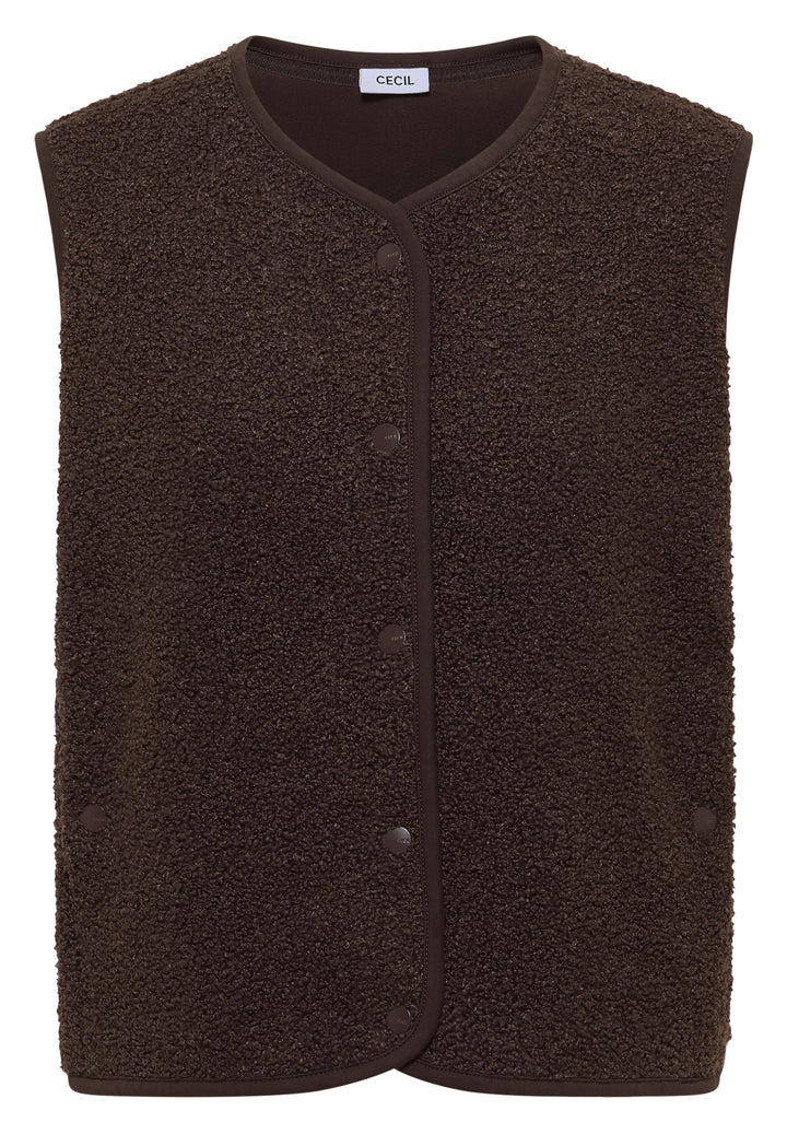 NOS Curly Fake Wool Vest, macchiato brown 17493 Bild 1