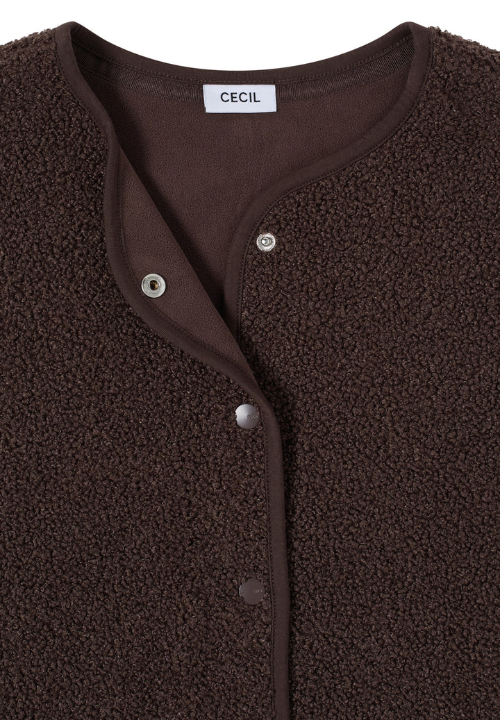 NOS Curly Fake Wool Vest, macchiato brown 17493 Bild 2