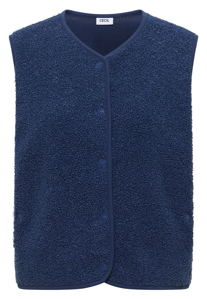 NOS Curly Fake Wool Vest, sporty denim blue 17473 Bild 1