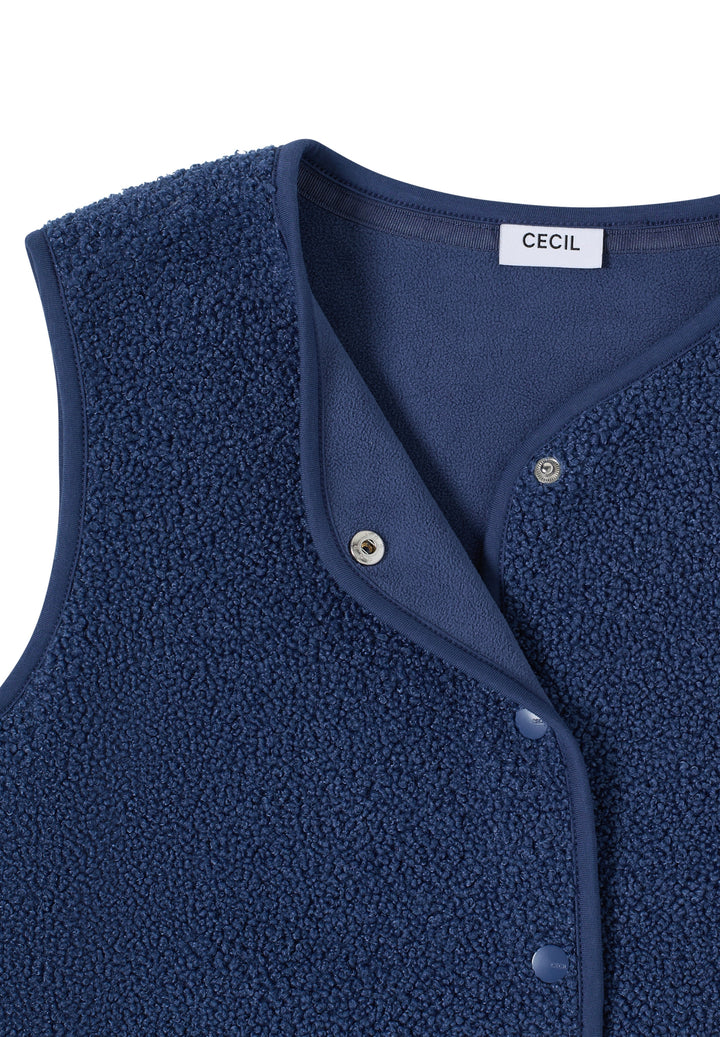 NOS Curly Fake Wool Vest, sporty denim blue 17473 Bild 2
