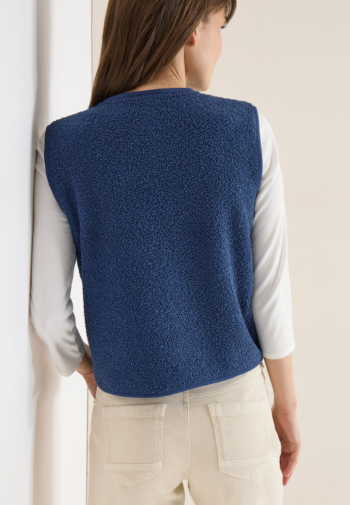 NOS Curly Fake Wool Vest, sporty denim blue 17473 Bild 4