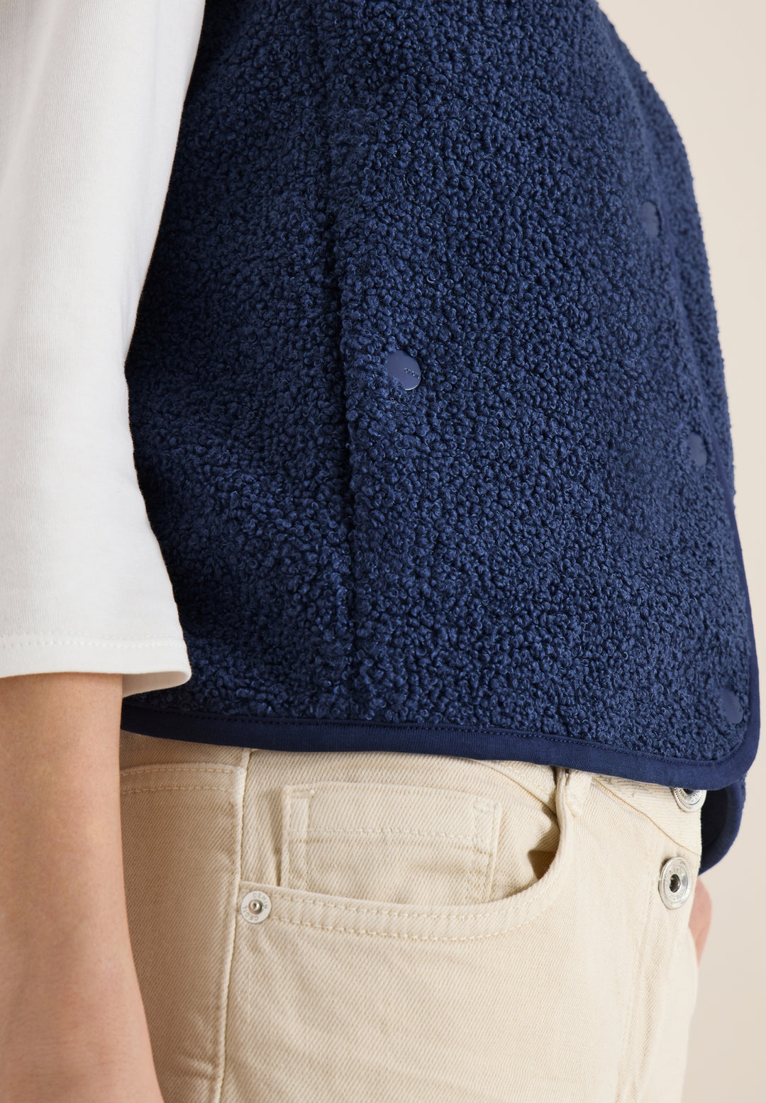 NOS Curly Fake Wool Vest, sporty denim blue 17473 Bild 6