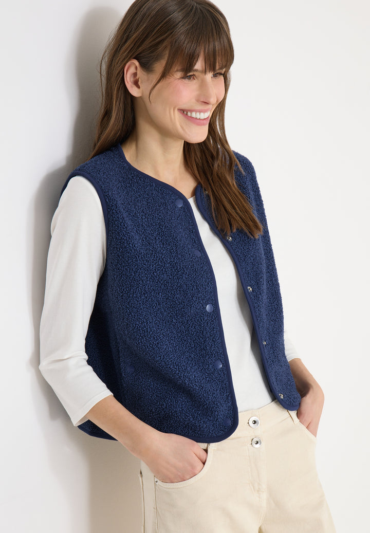 NOS Curly Fake Wool Vest, sporty denim blue 17473 Bild 8