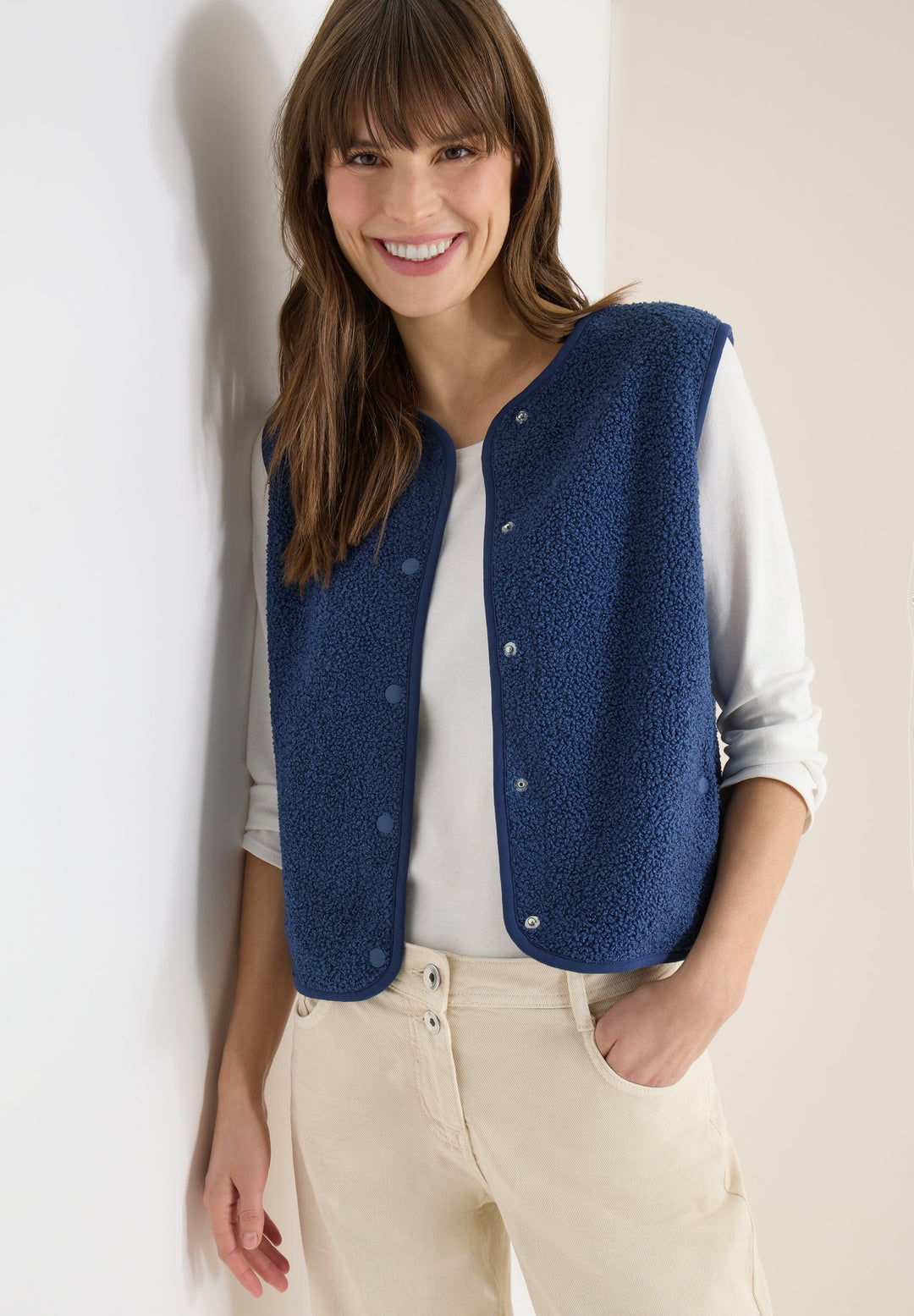 NOS Curly Fake Wool Vest, sporty denim blue 17473 Bild 9