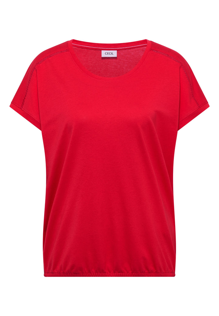 NOS Solid Lace Shoulder T-Shir, glazed apple red 16759 Bild 1