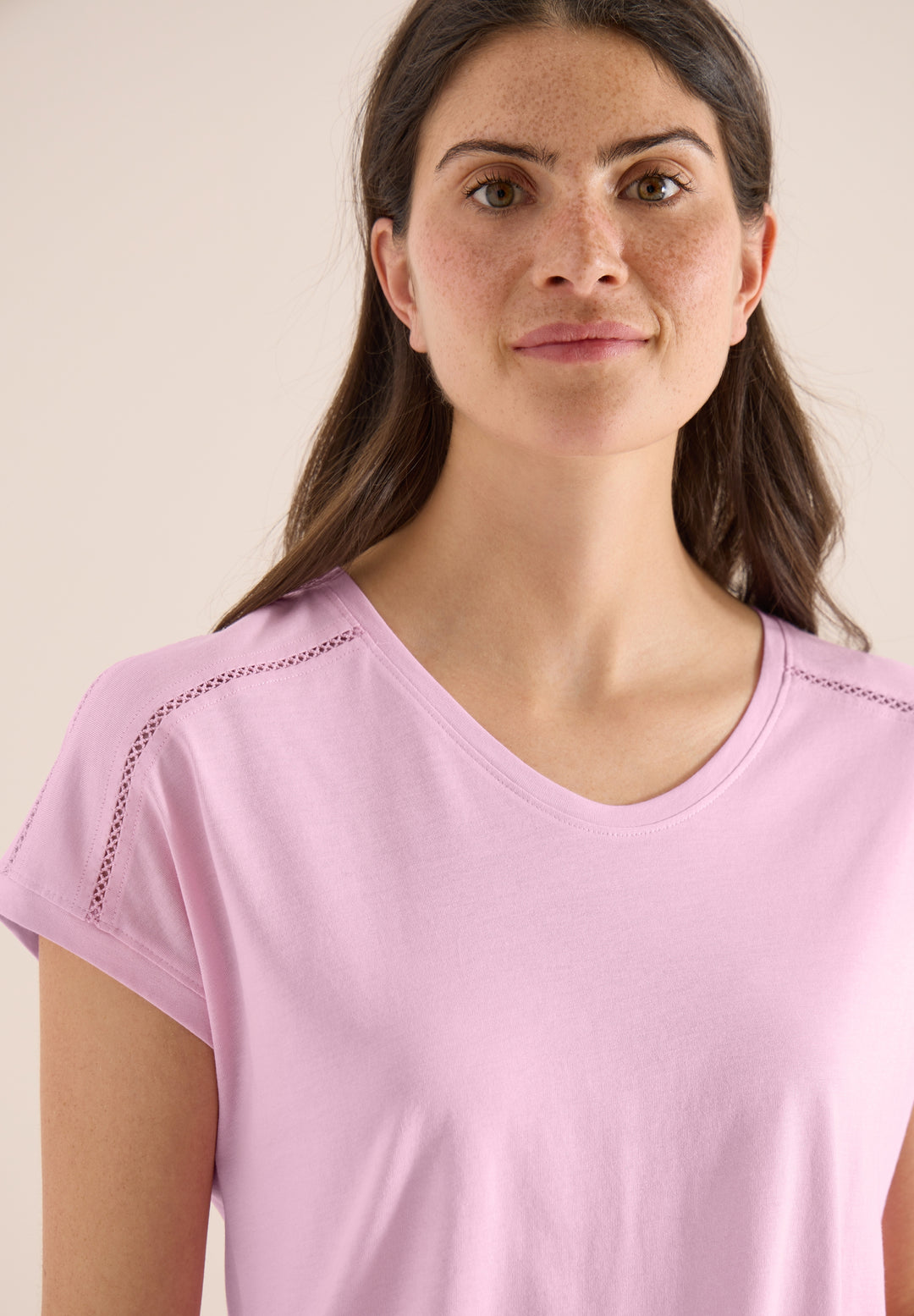 NOS Solid Lace Shoulder T-Shir, light blush rose 17600 Bild 6