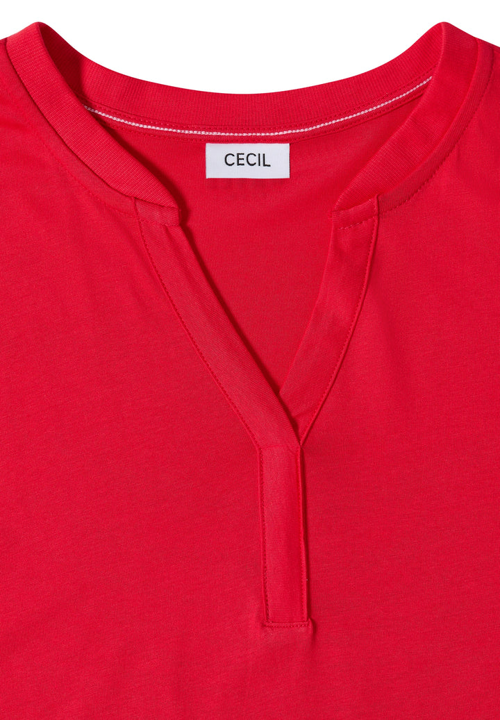 NOS Solid Rib Collar Tunic, glazed apple red 16759 Bild 2