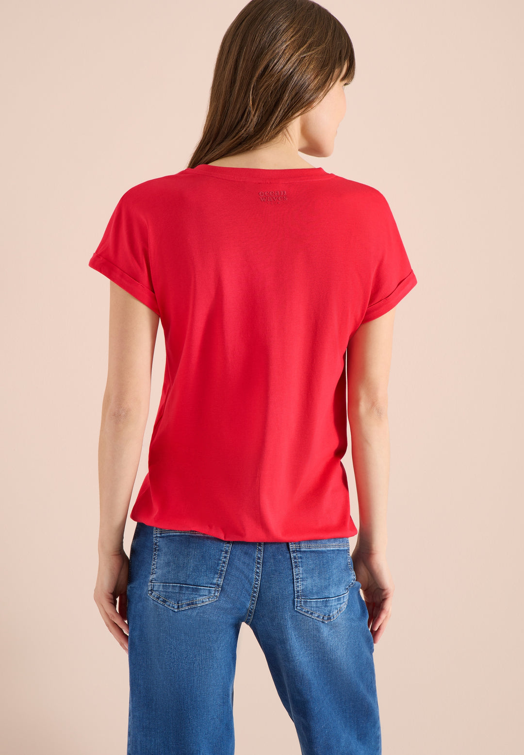NOS Solid Rib Collar Tunic, glazed apple red 16759 Bild 4
