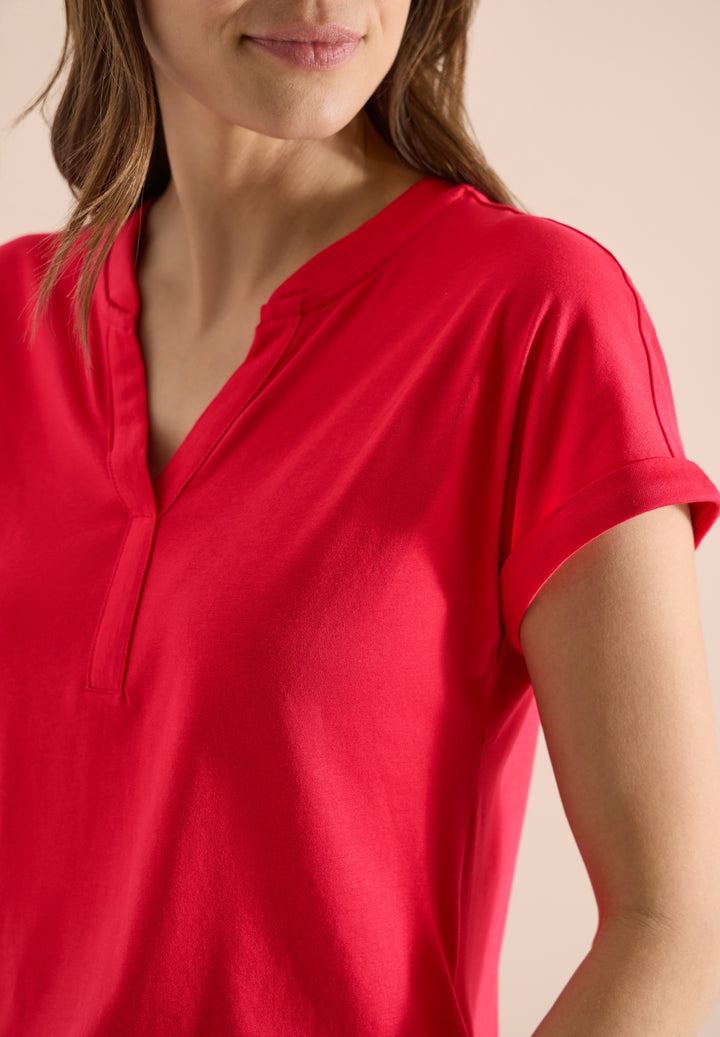 NOS Solid Rib Collar Tunic, glazed apple red 16759 Bild 6