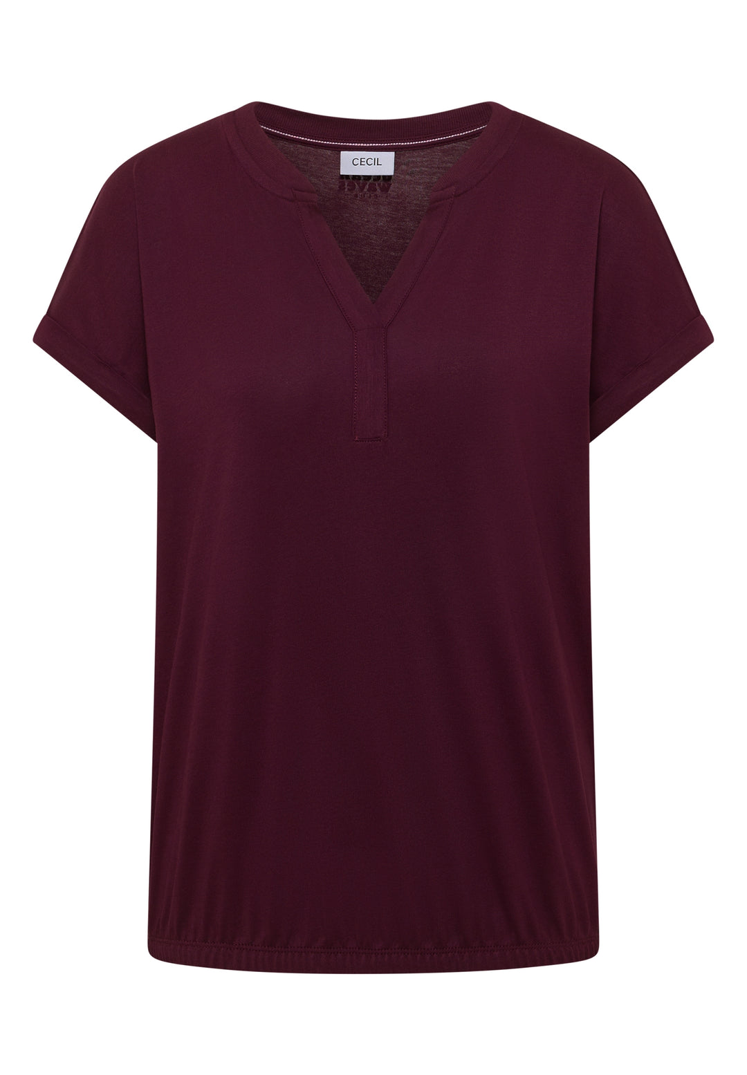 NOS Solid Rib Collar Tunic, sweet grape red 17590 Bild 1