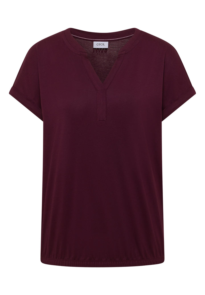 NOS Solid Rib Collar Tunic, sweet grape red 17590 Bild 1