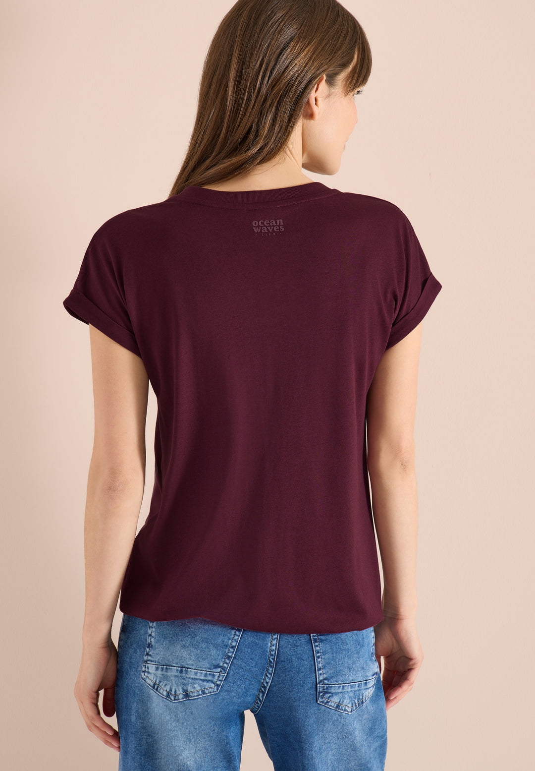 NOS Solid Rib Collar Tunic, sweet grape red 17590 Bild 4
