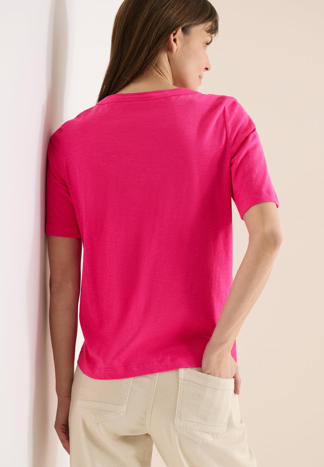 NOS Solid Slubyarn Shirt, beetroot pink 17492 Bild 4