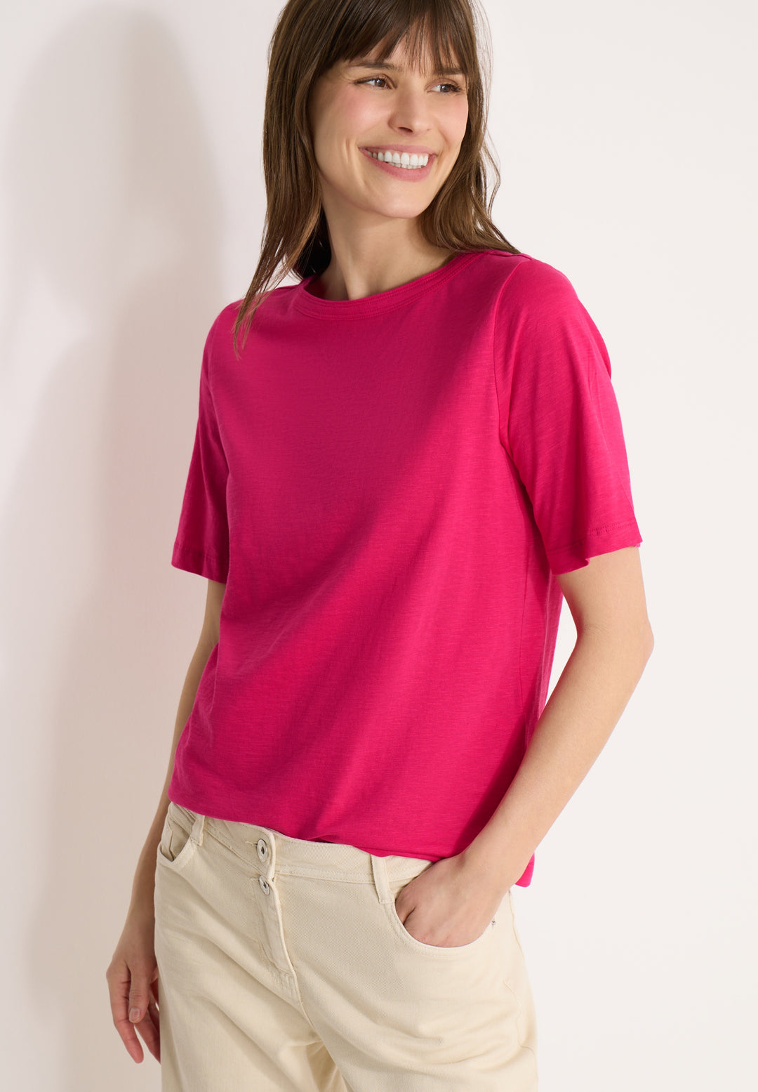 NOS Solid Slubyarn Shirt, beetroot pink 17492 Bild 7