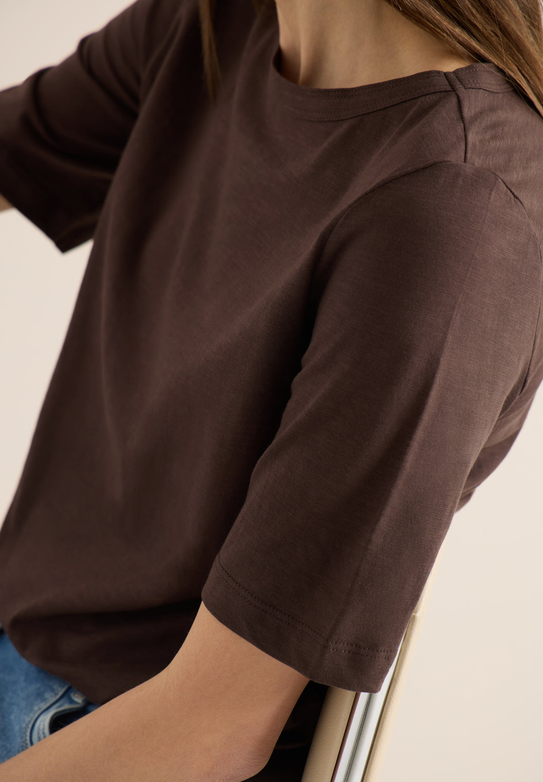 NOS Solid Slubyarn Shirt, macchiato brown 17493 Bild 7