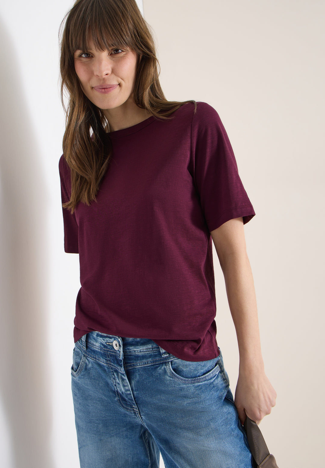 NOS Solid Slubyarn Shirt, sweet grape red 17590 Bild 3