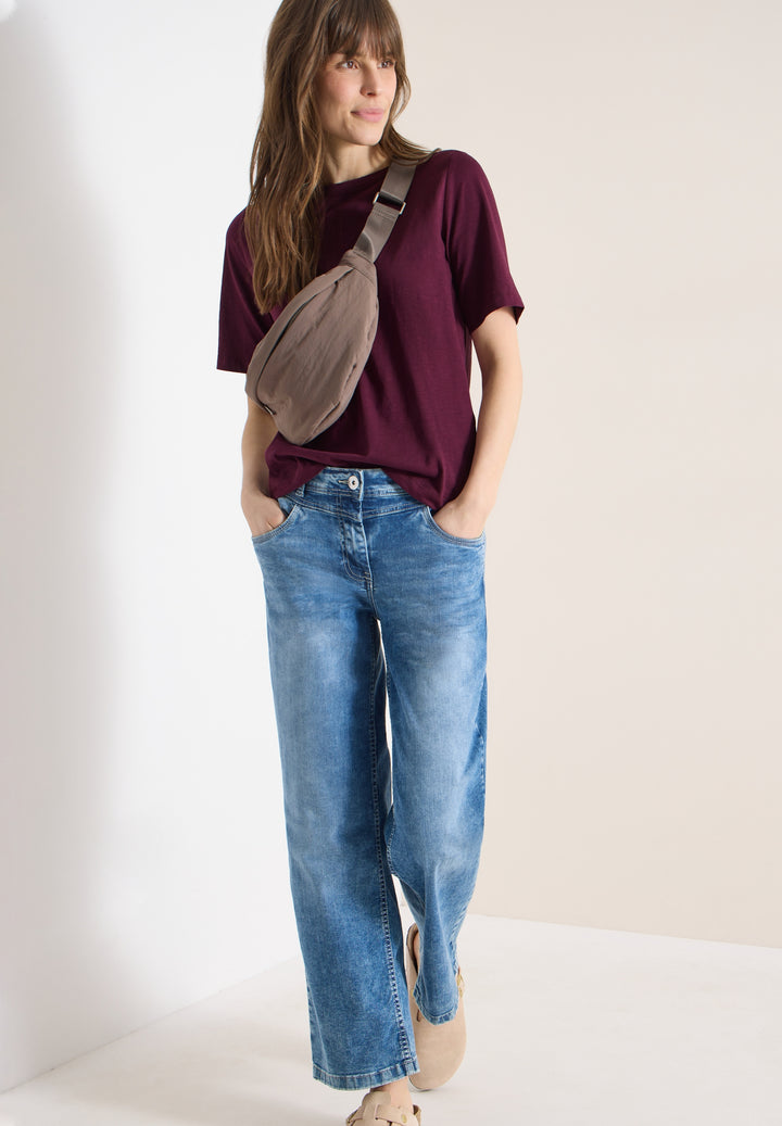 NOS Solid Slubyarn Shirt, sweet grape red 17590 Bild 7