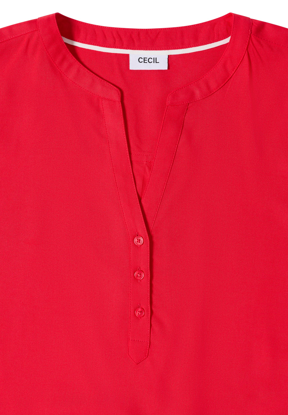 NOS Solid Splitneck Blouse, glazed apple red 16759 Bild 2