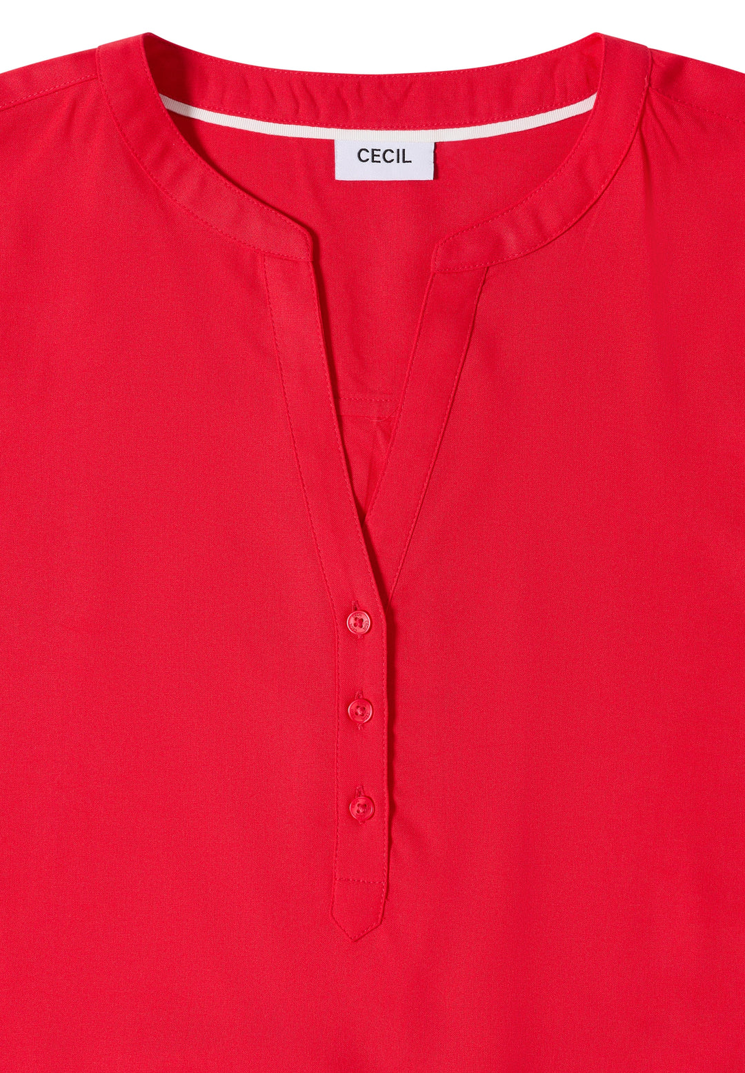 NOS Solid Splitneck Blouse, glazed apple red 16759 Bild 2