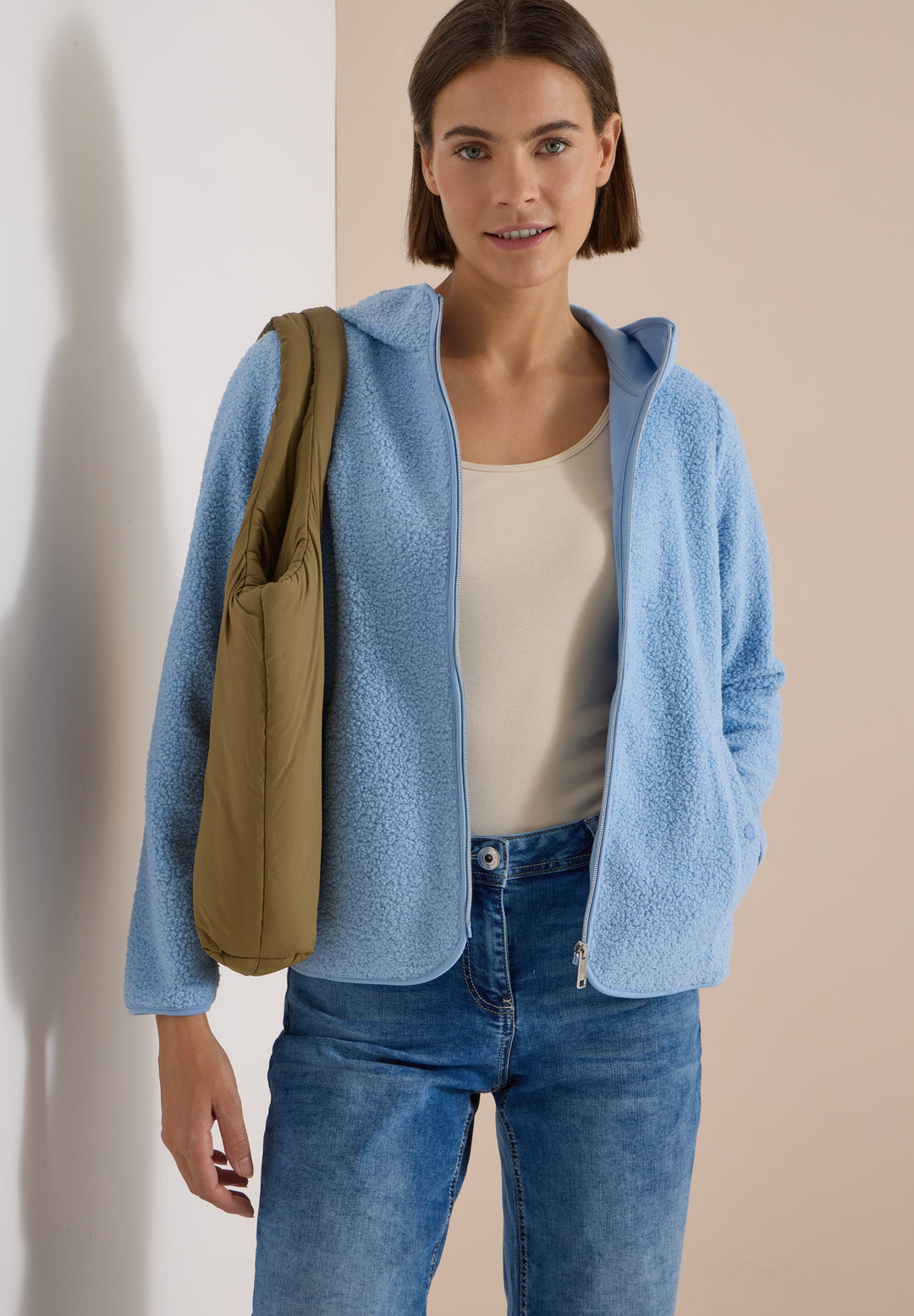 NOS Solid Teddy T-Shirt Jacket, easy blue 17901 Bild 3
