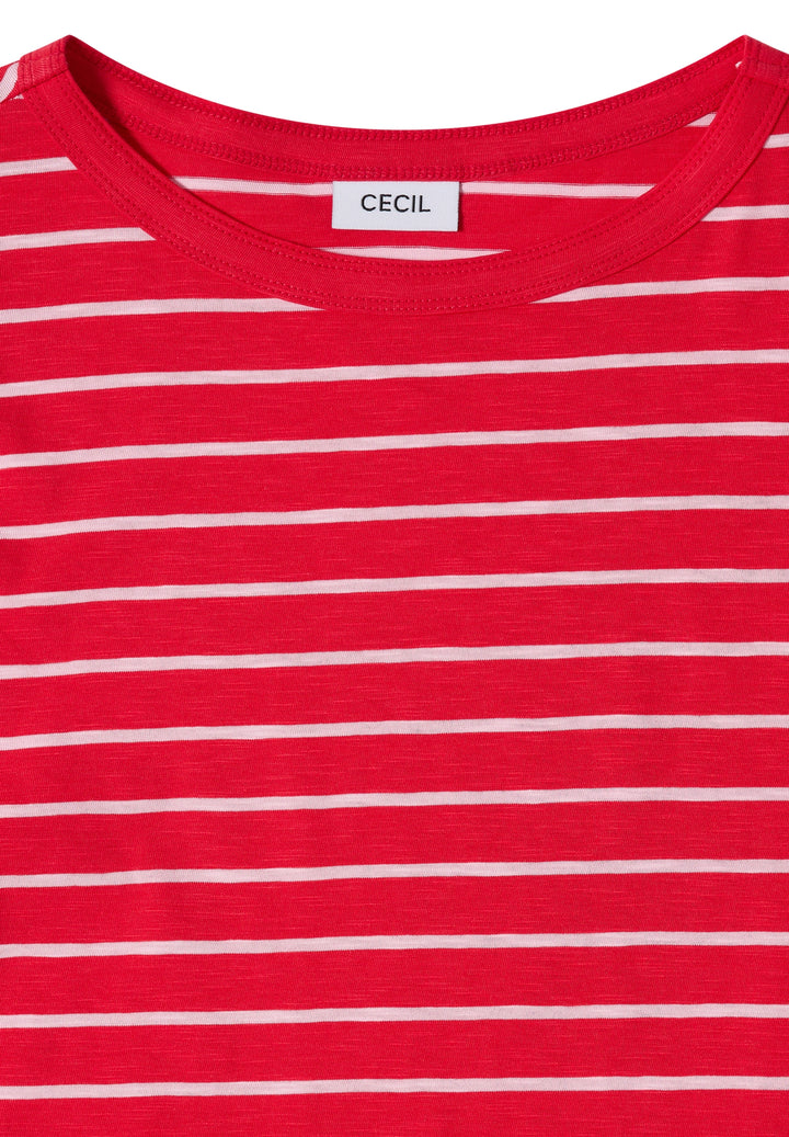 NOS Striped Slubyarn Shirt, glazed apple red 26759 Bild 2