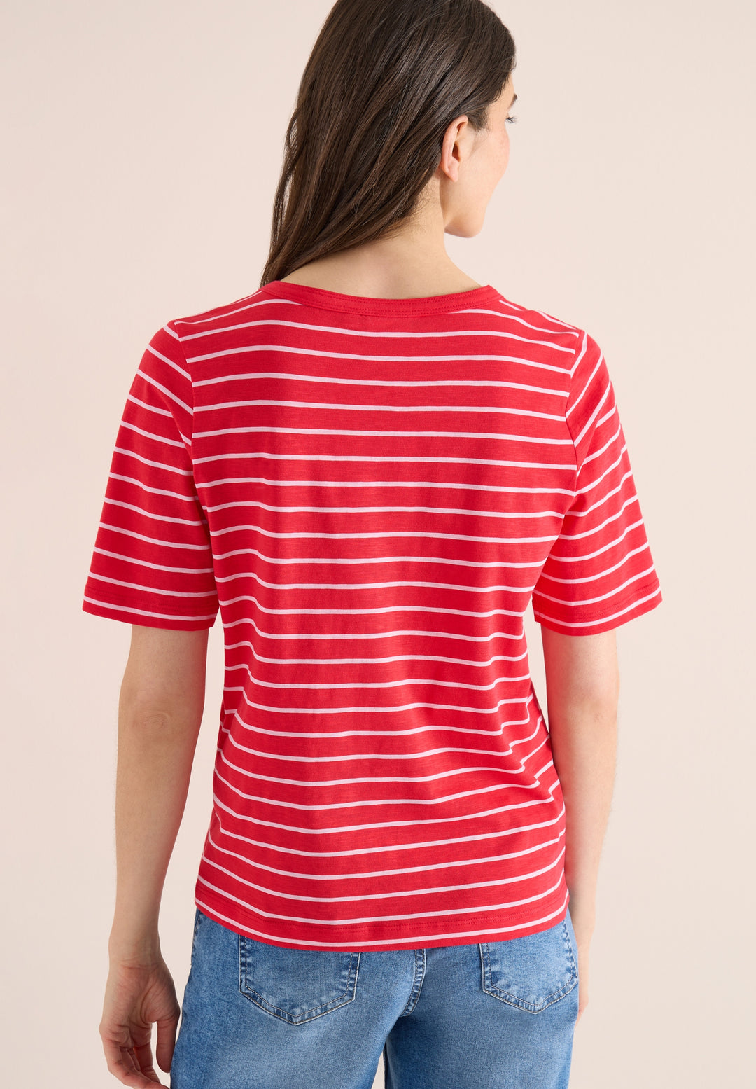 NOS Striped Slubyarn Shirt, glazed apple red 26759 Bild 4