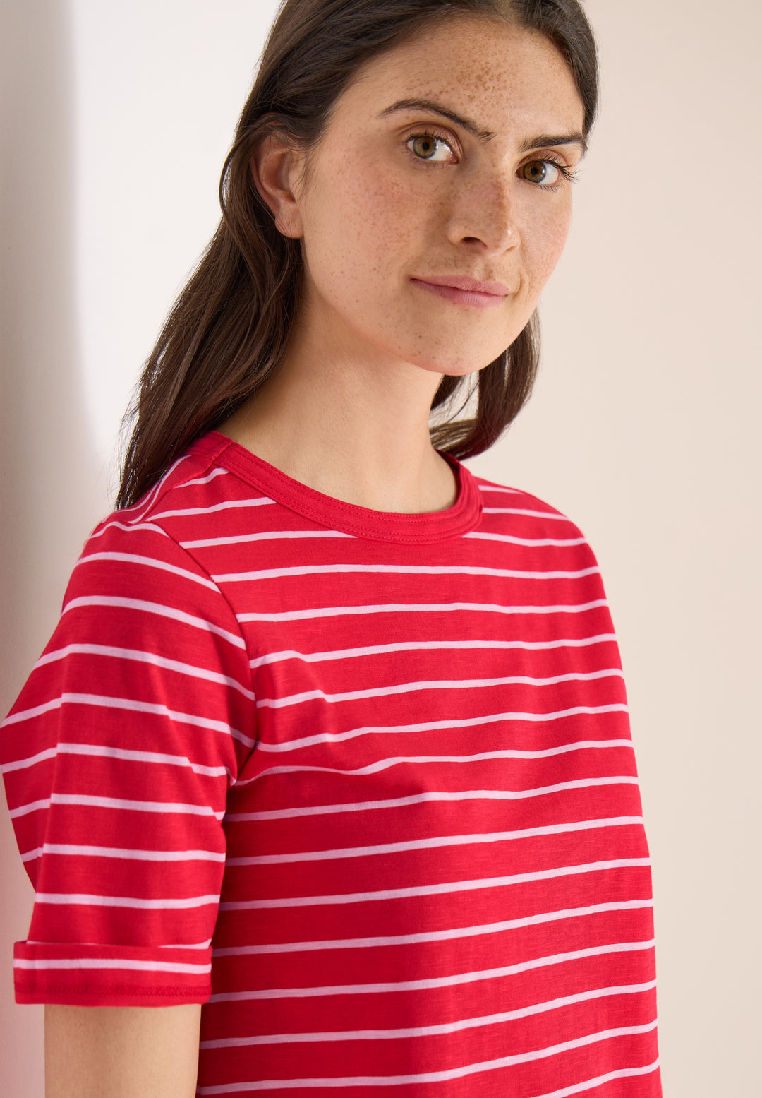 NOS Striped Slubyarn Shirt, glazed apple red 26759 Bild 6