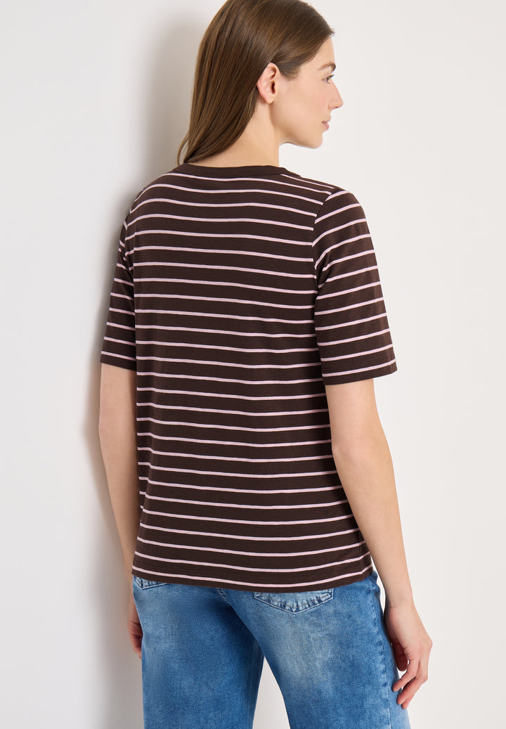 NOS Striped Slubyarn Shirt, macchiato brown 27493 Bild 4