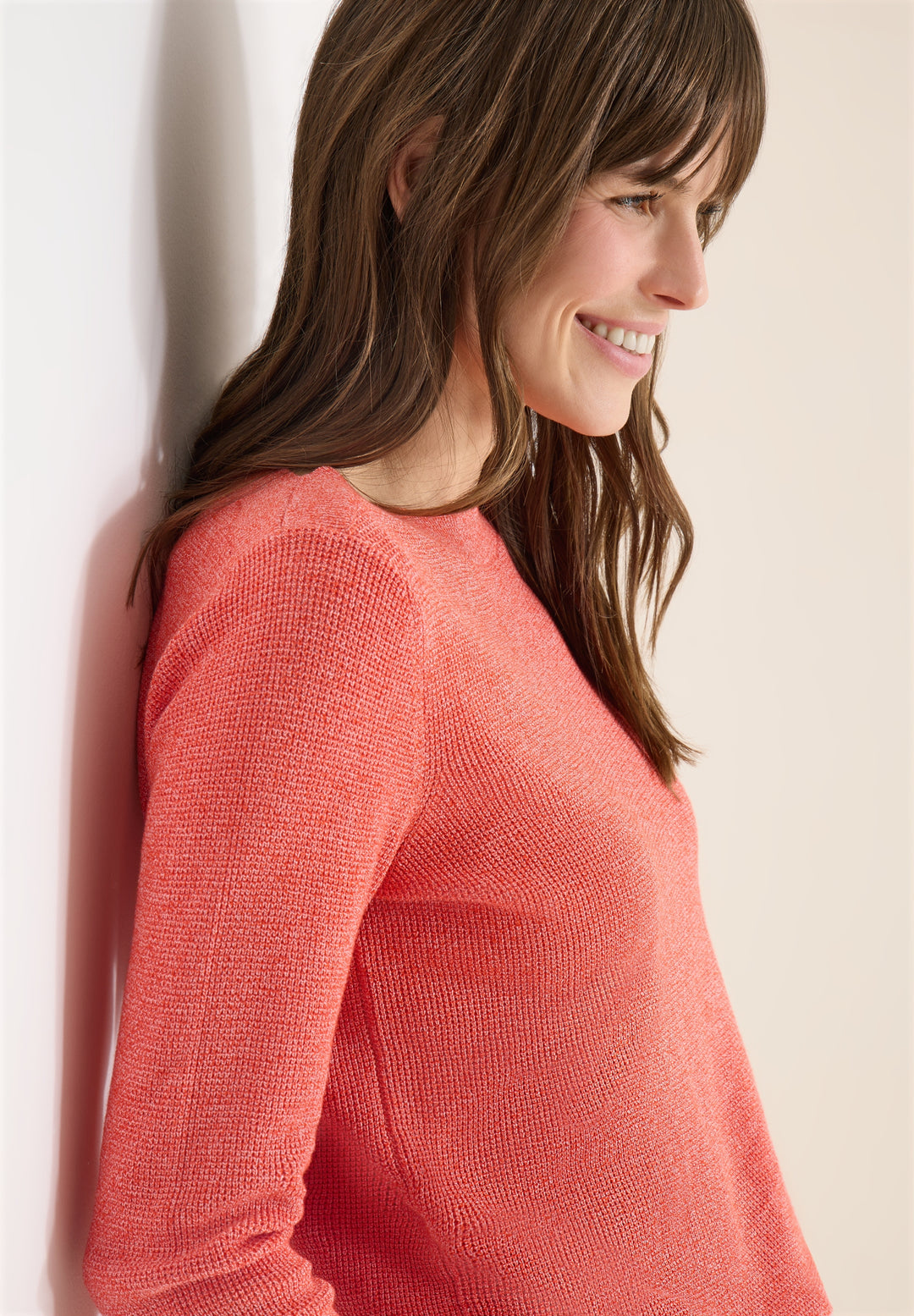 NOS_Structured Boat Neck, cherry tomato orange melange 17568 Bild 5