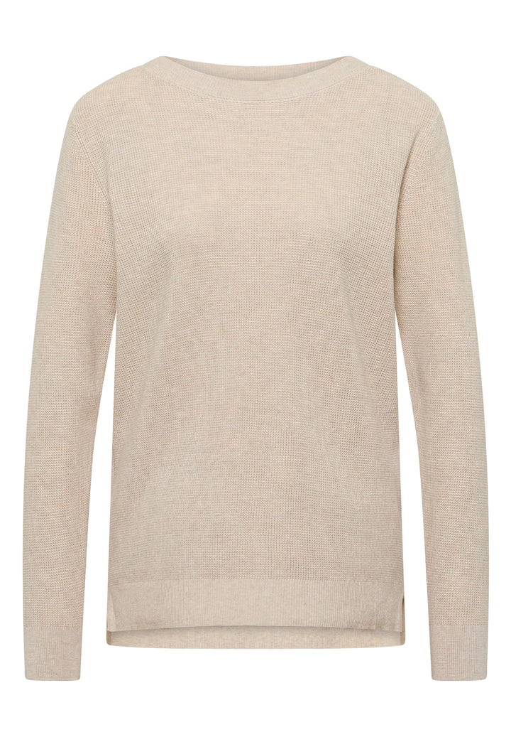 NOS_Structured Boat Neck, egg beige melange 17389 Bild 1