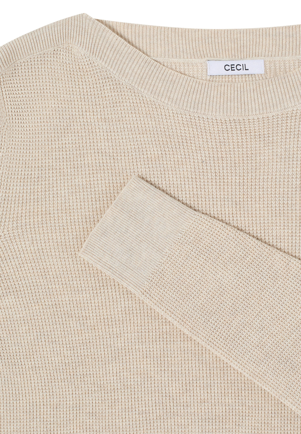 NOS_Structured Boat Neck, egg beige melange 17389 Bild 2