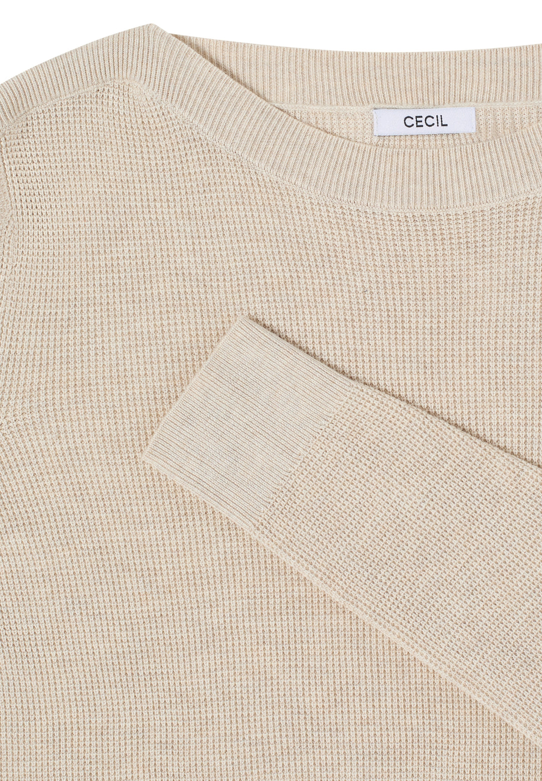NOS_Structured Boat Neck, egg beige melange 17389 Bild 2