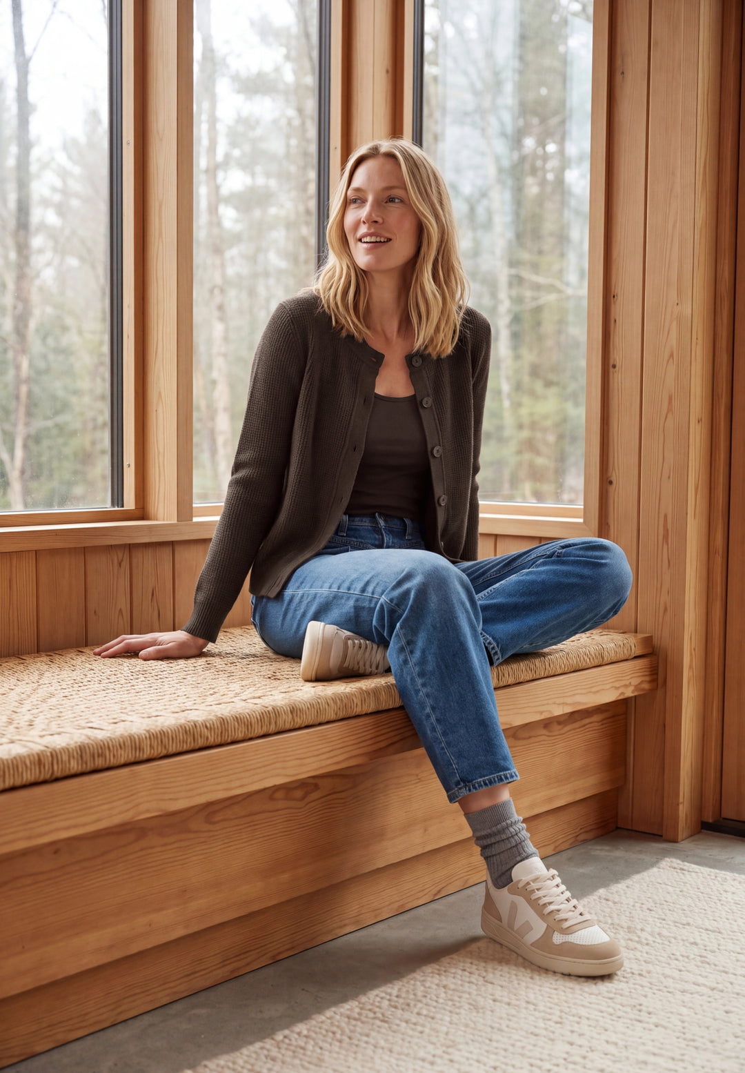 NOS Structured cosy Cardigan, truffle brown 17747 Bild 3