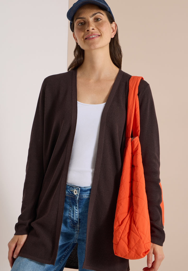 NOS_Structured Open Cardigan, truffle brown 17747 Bild 3