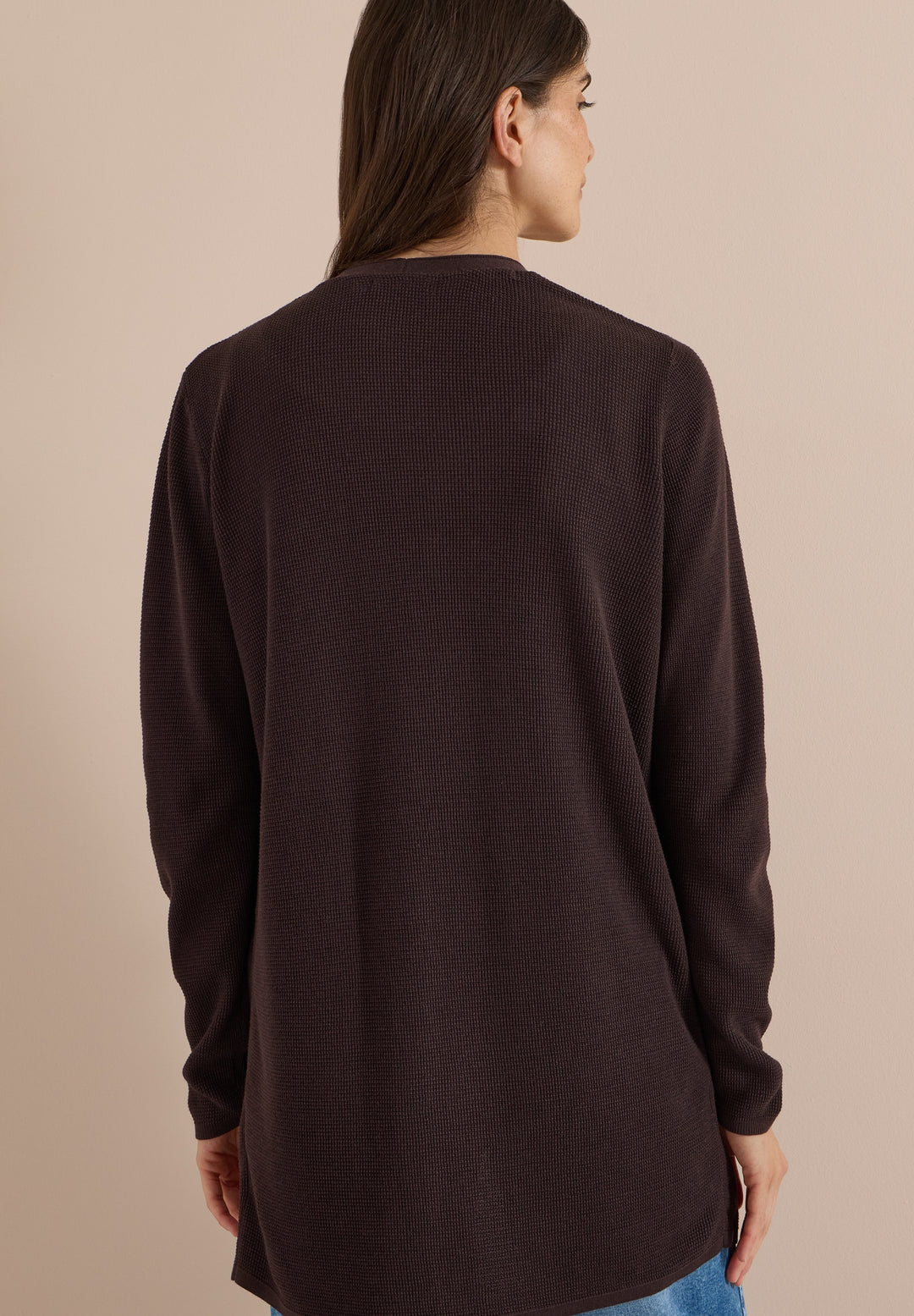 NOS_Structured Open Cardigan, truffle brown 17747 Bild 4