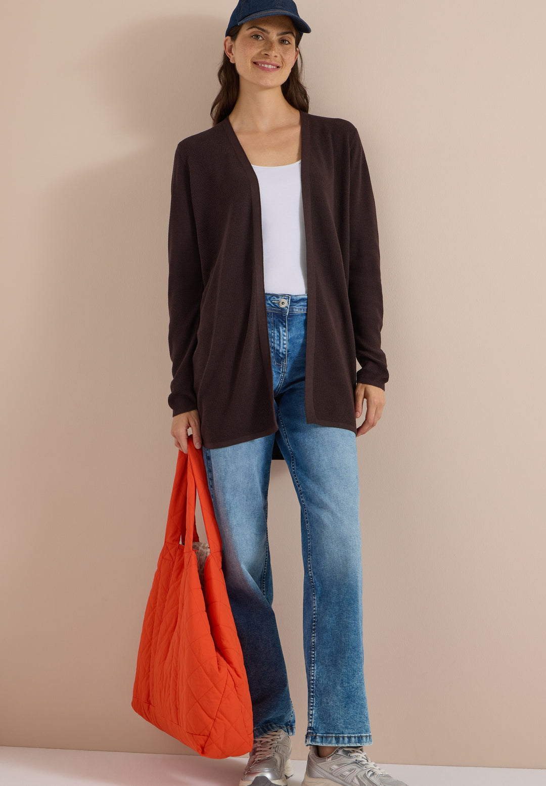NOS_Structured Open Cardigan, truffle brown 17747 Bild 5