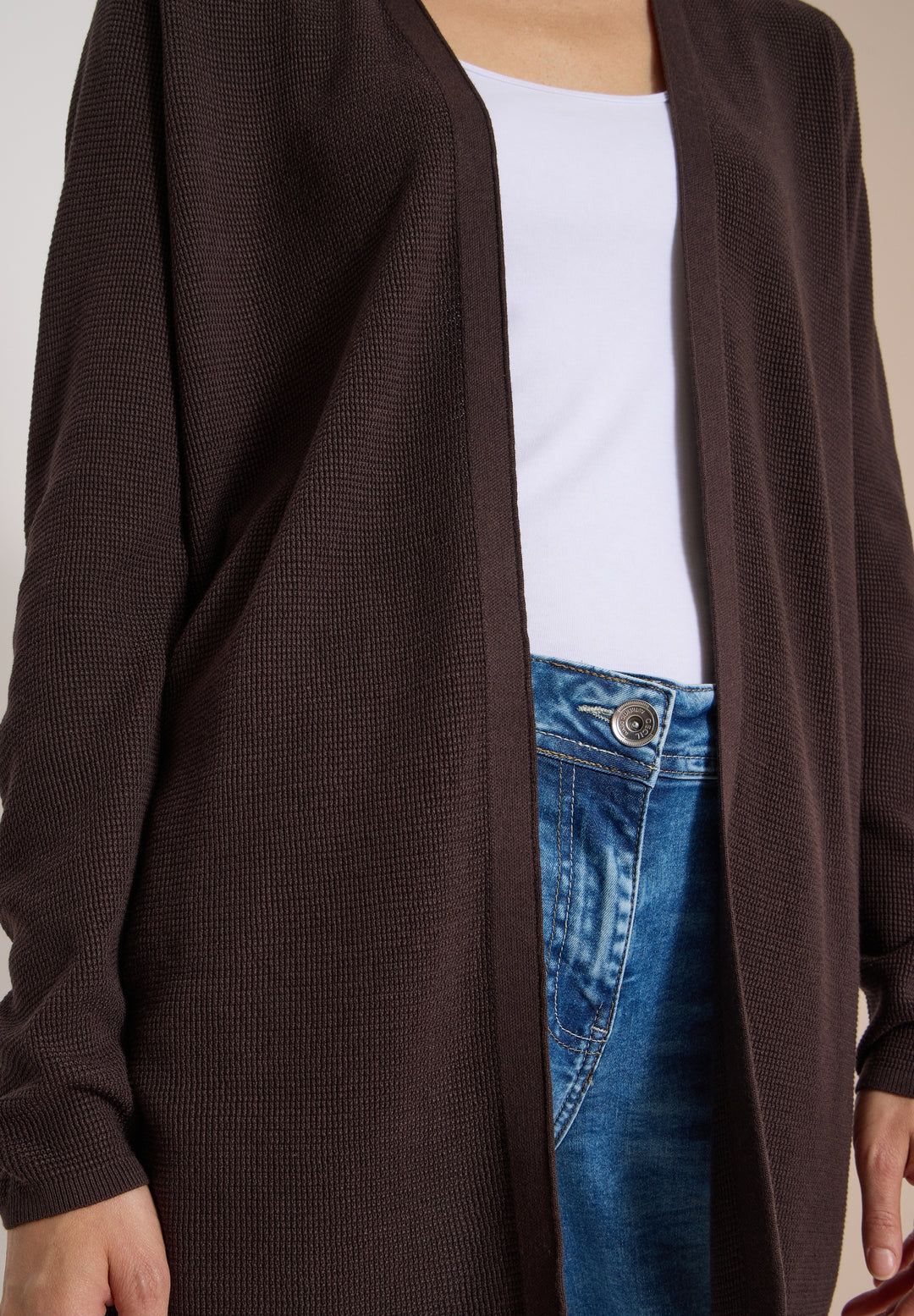 NOS_Structured Open Cardigan, truffle brown 17747 Bild 6